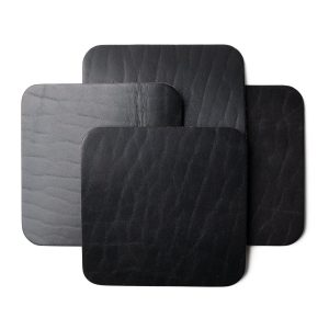 Leather Coasters 4 Pack - Square Blank - Black