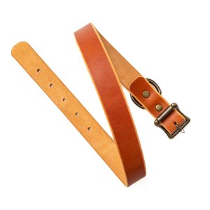 Leather Dog Collar - English Tan / 20"